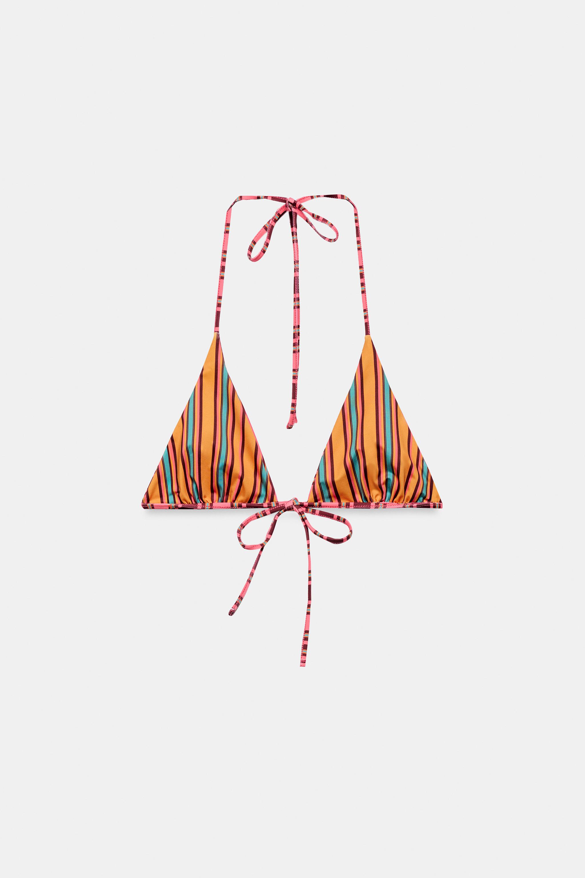 REVERSIBLE STRIPED BIKINI TOP